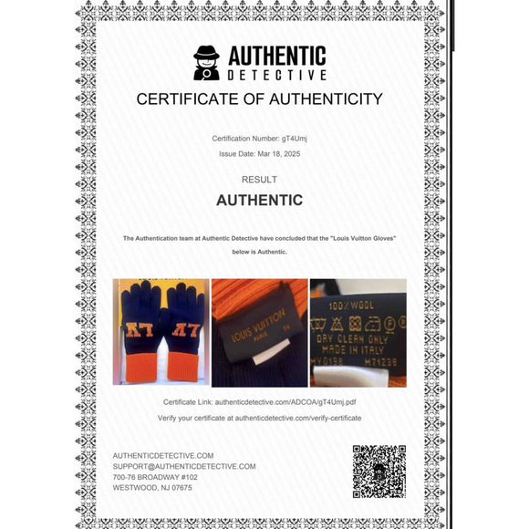 Louis Vuitton Gon Louis Marine Large Navy & Orange Gloves Box, COA - Picture 11 of 14